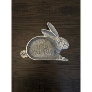 Vintage Silver-Pewter Metal Easter Bunny Candy Dish – Decorative Plate